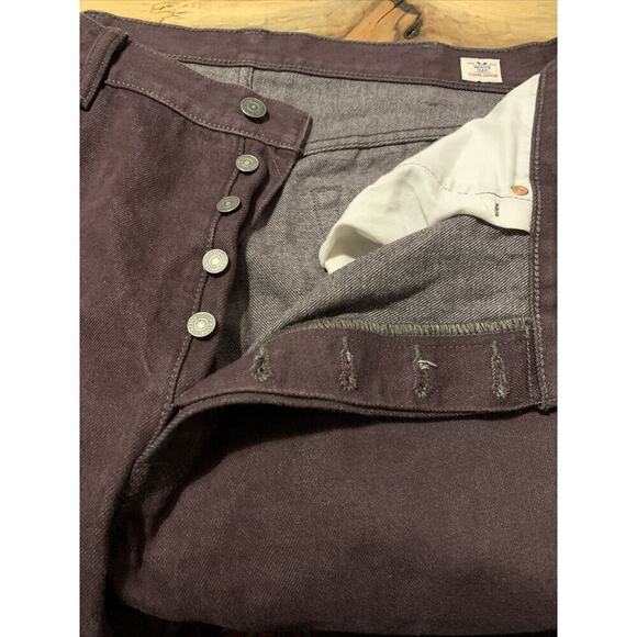 Levis 501 Original Straight Fit Jeans Size 40x30 Purple White Oak Cone Denim - Picture 4 of 7